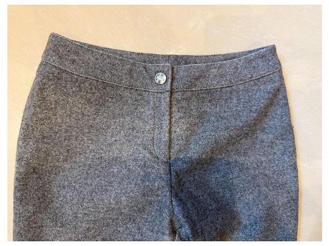 Dior Pantalones acampanados de lana con detalle "1" Gris - vista 8
