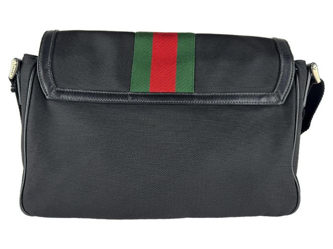 Borsa a tracolla Gucci Nero Rosso Verde - vista 3