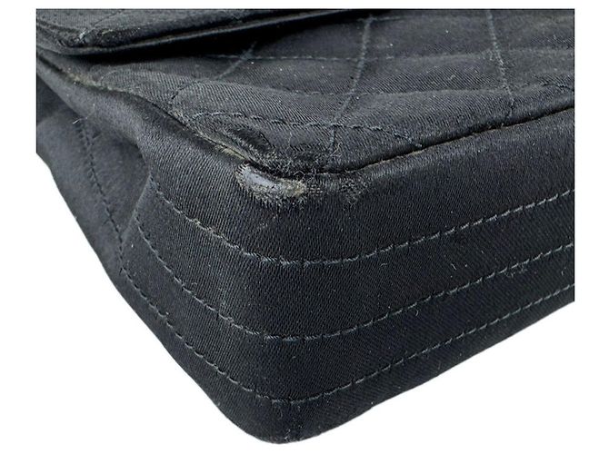 Borsa a tracolla in raso nero Chanel - vista 8