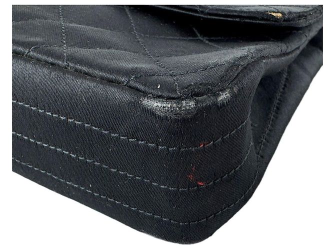 Borsa a tracolla in raso nero Chanel - vista 9