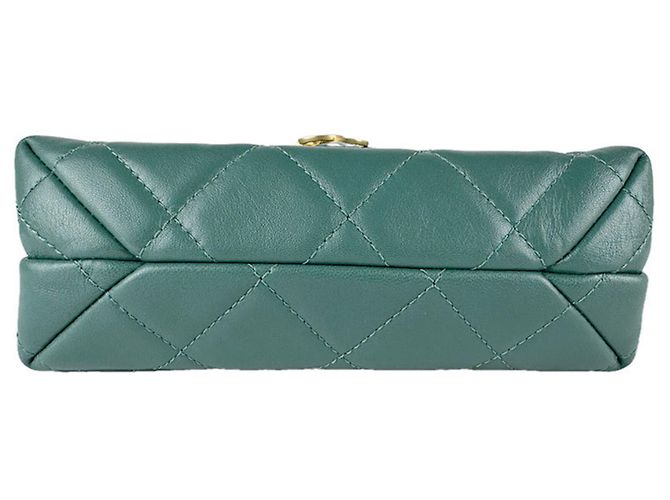 Borsa a tracolla in pelle verde Chanel - vista 4