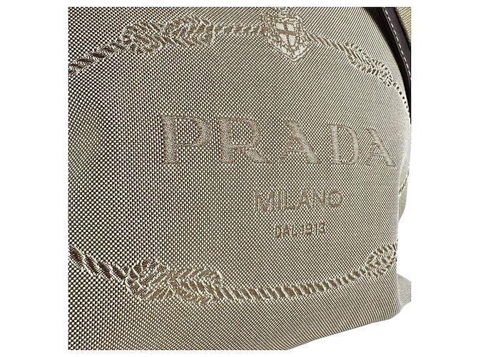 Borsa a tracolla Prada in tela marrone e pelle - vista 11