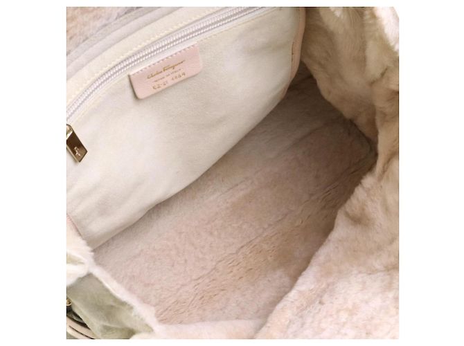 Borsa a tracolla Salvatore Ferragamo Gancini Beige - vista 5