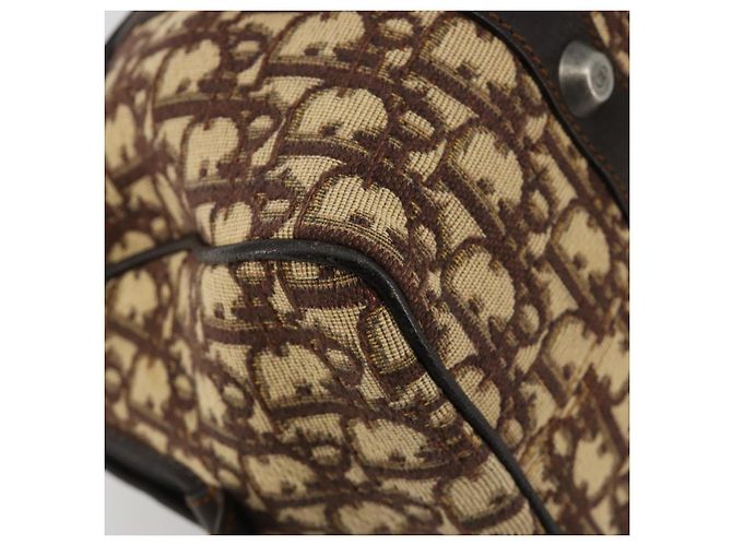Borsa Christian Dior Trotter Canvas Marrone Argento Auth 181890V - vista 14