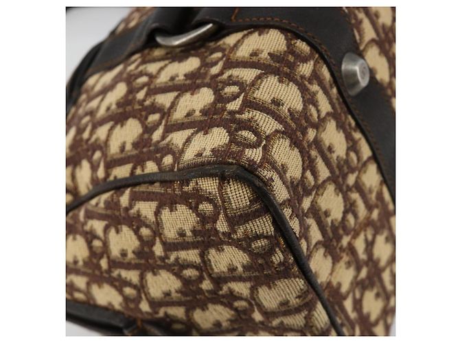 Borsa Christian Dior Trotter Canvas Marrone Argento Auth 181890V - vista 16