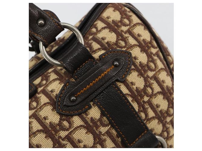 Borsa Christian Dior Trotter Canvas Marrone Argento Auth 181890V - vista 17