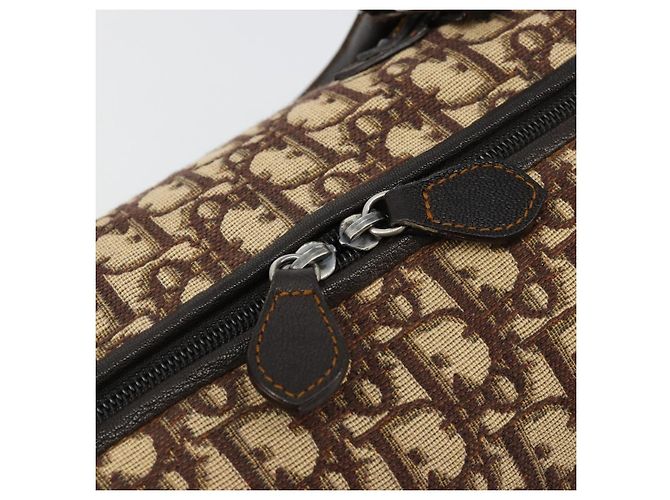 Borsa Christian Dior Trotter Canvas Marrone Argento Auth 181890V - vista 19