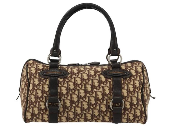 Borsa Christian Dior Trotter Canvas Marrone Argento Auth 181890V - vista 2