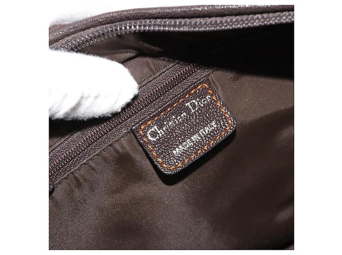 Borsa Christian Dior Trotter Canvas Marrone Argento Auth 181890V - vista 20