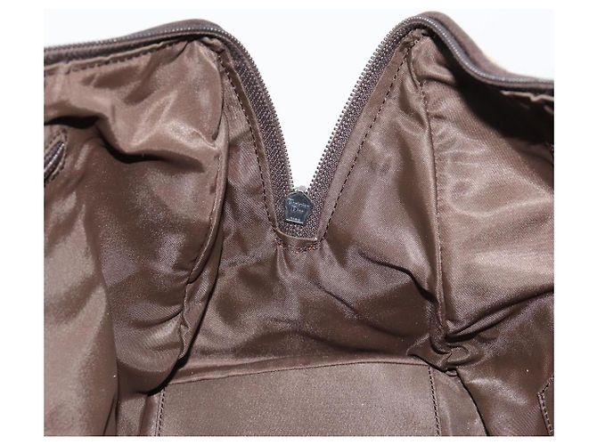 Borsa Christian Dior Trotter Canvas Marrone Argento Auth 181890V - vista 21