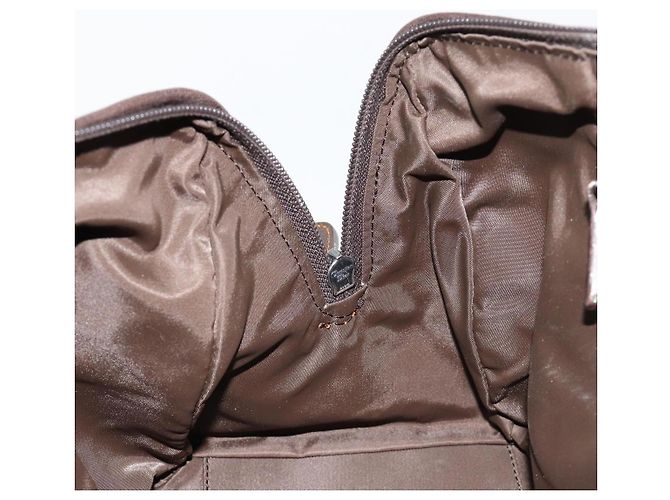 Borsa Christian Dior Trotter Canvas Marrone Argento Auth 181890V - vista 22