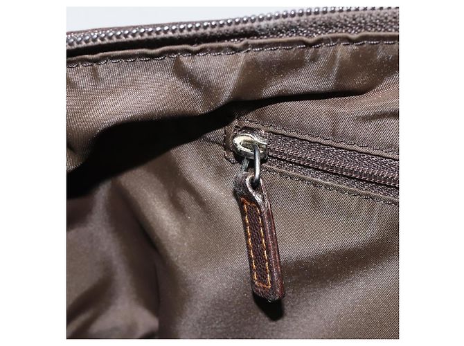 Borsa Christian Dior Trotter Canvas Marrone Argento Auth 181890V - vista 23