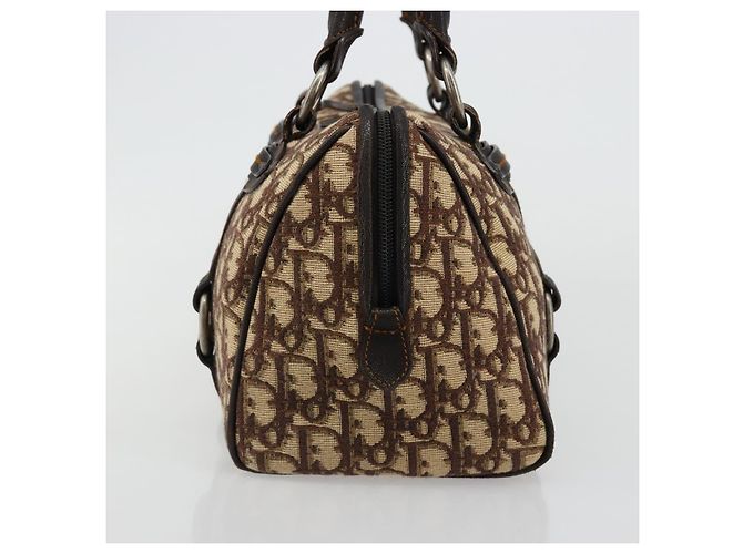 Borsa Christian Dior Trotter Canvas Marrone Argento Auth 181890V - vista 4