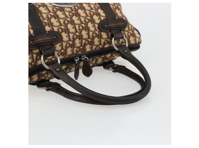 Borsa Christian Dior Trotter Canvas Marrone Argento Auth 181890V - vista 7