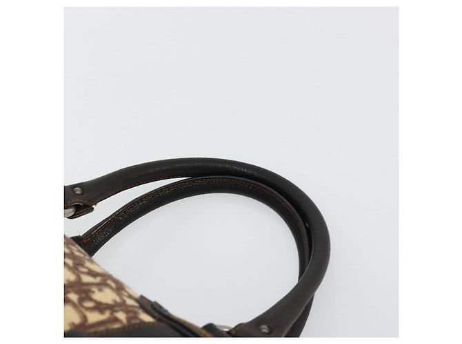 Borsa Christian Dior Trotter Canvas Marrone Argento Auth 181890V - vista 8