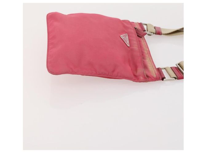 Borsa a Spalla PRADA Nylon 4 Set Rosso Rosa Azzurro chiaro Auth 181808 Blu chiaro - vista 16