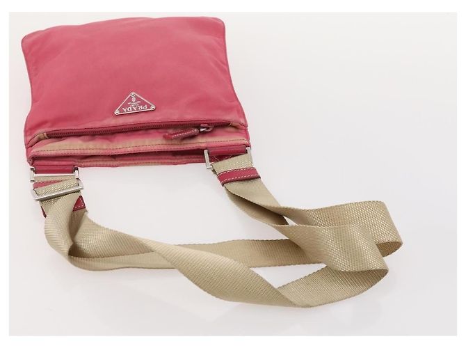 Borsa a Spalla PRADA Nylon 4 Set Rosso Rosa Azzurro chiaro Auth 181808 Blu chiaro - vista 17