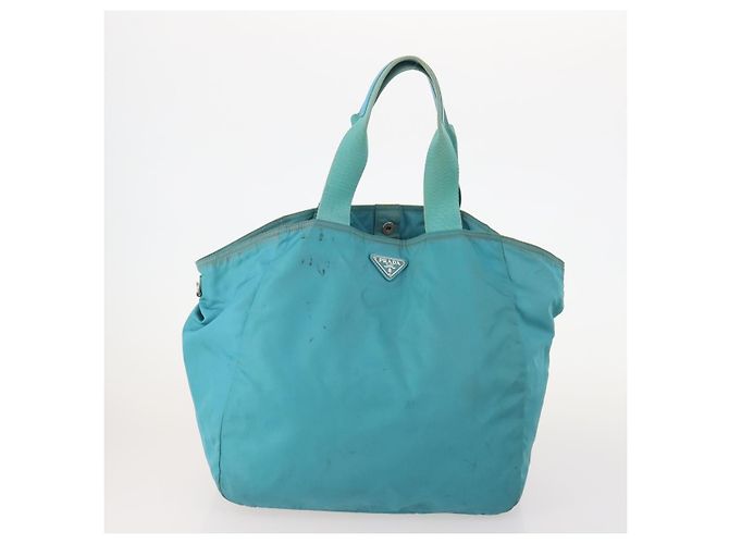 Borsa a Spalla PRADA Nylon 4 Set Rosso Rosa Azzurro chiaro Auth 181808 Blu chiaro - vista 2