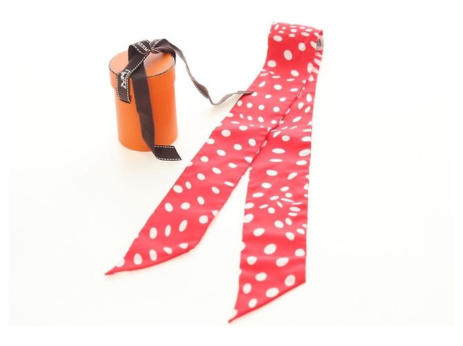 Hermès HERMES Twilly Dot Seidentuch Rot Authentisch am11688M - Ansicht 11