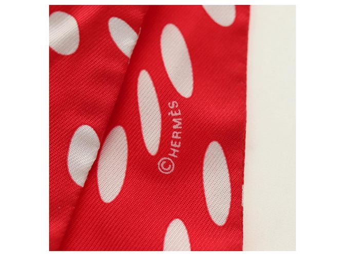 Hermès HERMES Twilly Dot Seidentuch Rot Authentisch am11688M - Ansicht 5