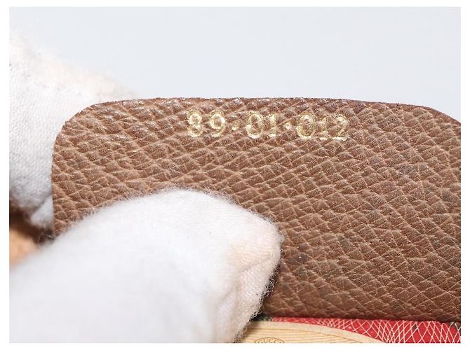 GUCCI GG Supreme Web Sherry Line Clutch Bag aus PVC Beige Red 89 01 012 Auth BA13074 Rot - Ansicht 12