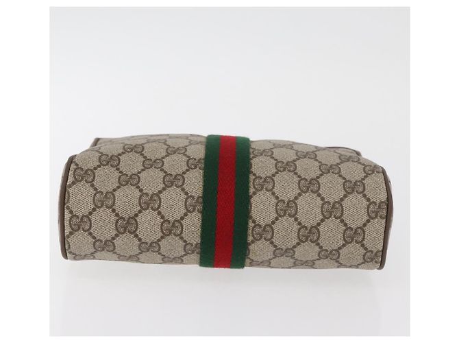 GUCCI GG Supreme Web Sherry Line Clutch Bag aus PVC Beige Red 89 01 012 Auth BA13074 Rot - Ansicht 6
