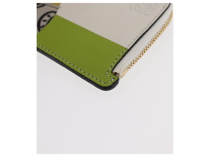LOEWE Studio Ghibli Spirited Away Ootori-sama Tarjetero de cuero Auth 167376SM Blanco Dorado - vista 14