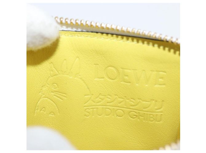 LOEWE Studio Ghibli Spirited Away Ootori-sama Tarjetero de cuero Auth 167376SM Blanco Dorado - vista 19
