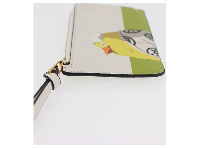 LOEWE Studio Ghibli Spirited Away Ootori-sama Tarjetero de cuero Auth 167376SM Blanco Dorado - vista 4
