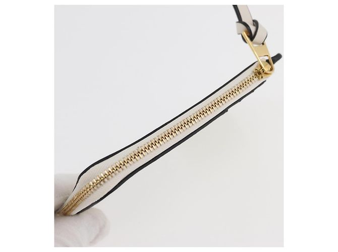 LOEWE Studio Ghibli Spirited Away Ootori-sama Tarjetero de cuero Auth 167376SM Blanco Dorado - vista 5