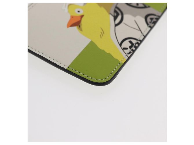 LOEWE Studio Ghibli Spirited Away Ootori-sama Tarjetero de cuero Auth 167376SM Blanco Dorado - vista 7