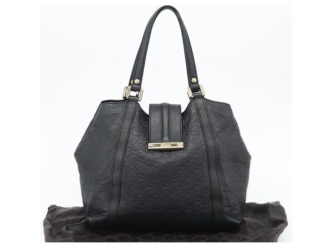 Borsa Tote GUCCI GG Canvas Guccissima in pelle nera e oro 233607 Auth 182177V Nero D'oro - vista 12