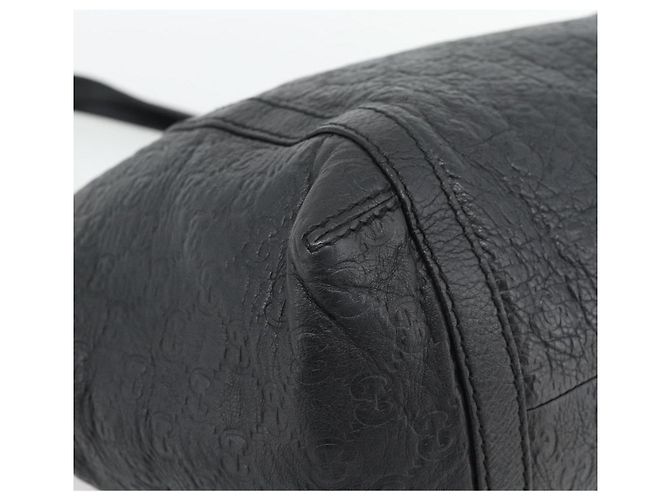 Borsa Tote GUCCI GG Canvas Guccissima in pelle nera e oro 233607 Auth 182177V Nero D'oro - vista 14