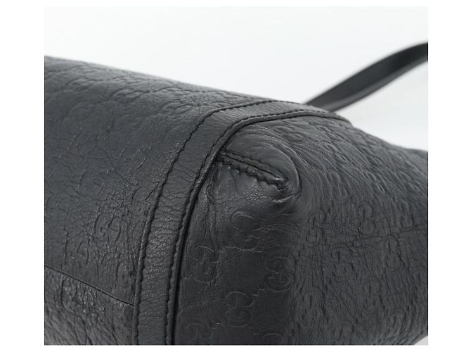 Borsa Tote GUCCI GG Canvas Guccissima in pelle nera e oro 233607 Auth 182177V Nero D'oro - vista 15