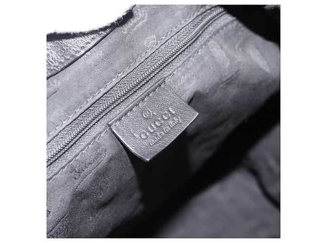 Borsa Tote GUCCI GG Canvas Guccissima in pelle nera e oro 233607 Auth 182177V Nero D'oro - vista 17