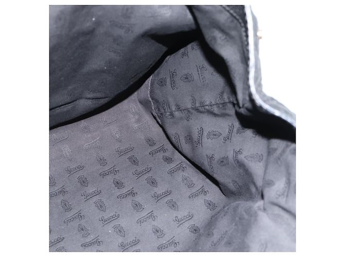 Borsa Tote GUCCI GG Canvas Guccissima in pelle nera e oro 233607 Auth 182177V Nero D'oro - vista 18