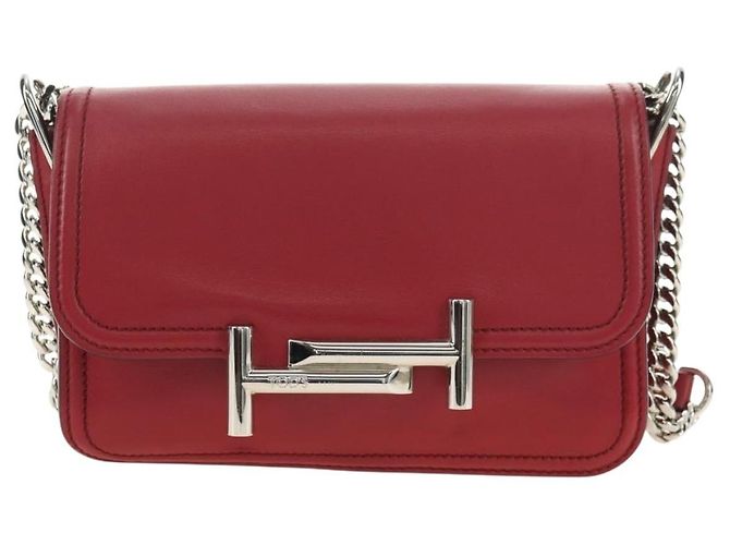 Autre Marque Borsa a tracolla TOD'S in pelle rosso argento 181649V - vista 13