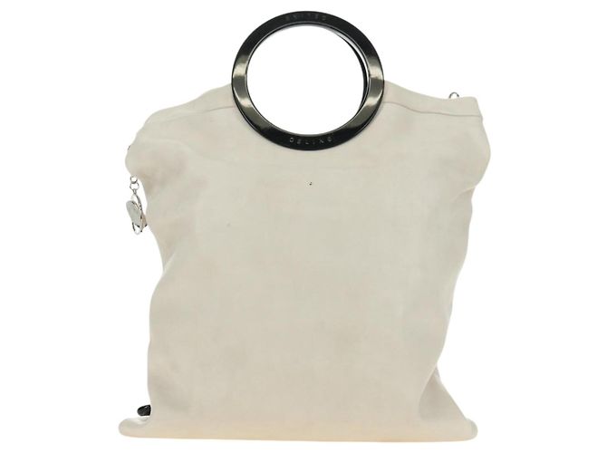 Céline CELINE Chain Shoulder Bag Leder 2way Weiß Silber Auth 181478V - Ansicht 2