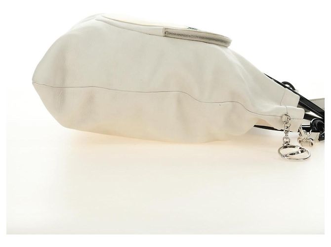 Céline CELINE Chain Shoulder Bag Leder 2way Weiß Silber Auth 181478V - Ansicht 6