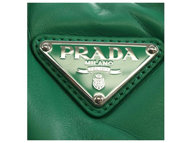 Borsa PRADA in Pelle 2way Verde Argento Auth 181442SM - vista 20