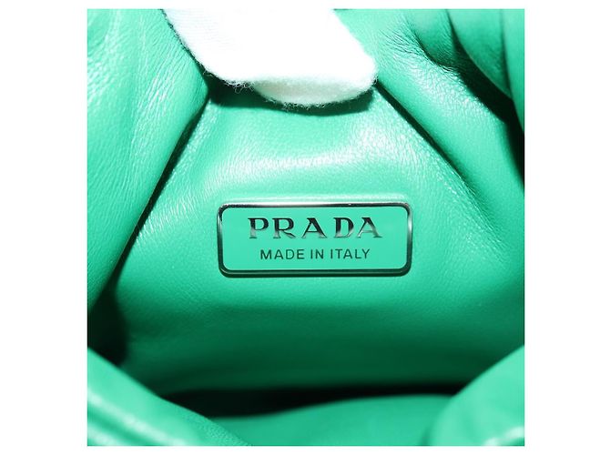 Borsa PRADA in Pelle 2way Verde Argento Auth 181442SM - vista 9