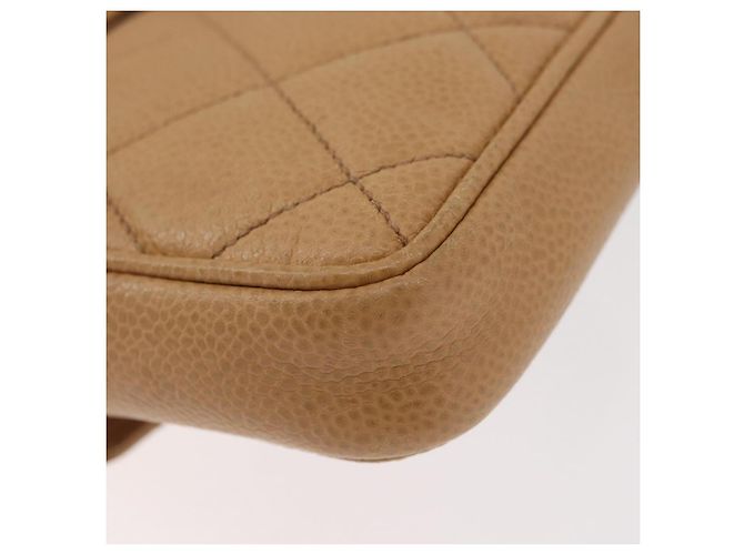 CHANEL Marsupio Matelasse in Pelle Caviar Beige Oro CC Auth BA12986V D'oro - vista 17