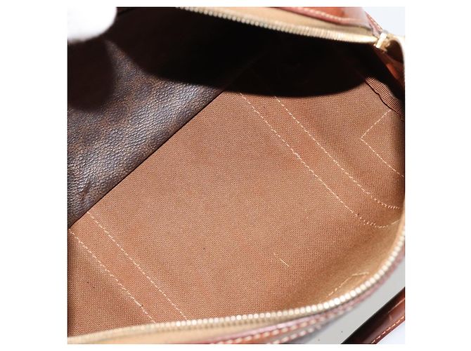 Céline Borsa Boston CELINE Macadam Canvas PVC Pelle Marrone Oro Auth BA13029 D'oro - vista 12