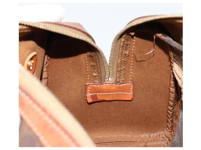 Céline Borsa Boston CELINE Macadam Canvas PVC Pelle Marrone Oro Auth BA13029 D'oro - vista 21