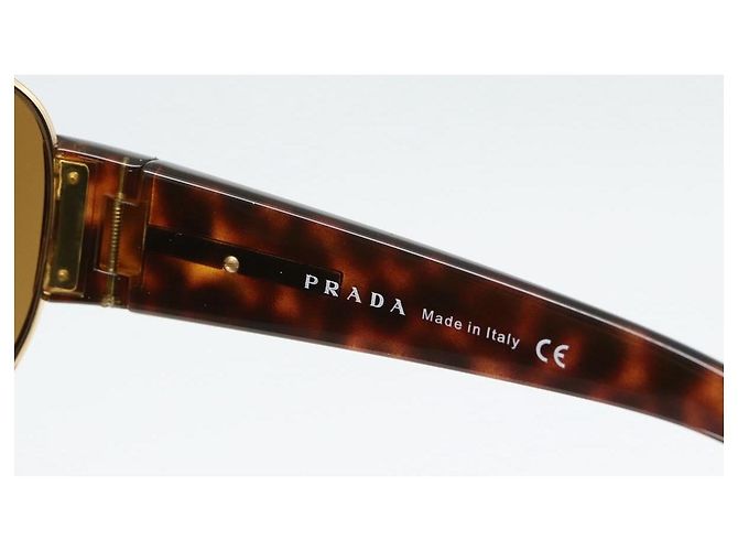 Gafas de sol PRADA estampado de carey plástico marrón oro Auth BA13220 Castaño Dorado - vista 10
