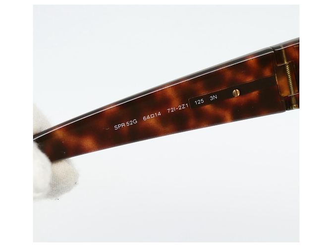 Gafas de sol PRADA estampado de carey plástico marrón oro Auth BA13220 Castaño Dorado - vista 11