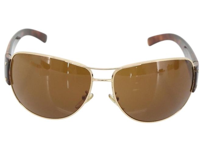 Gafas de sol PRADA estampado de carey plástico marrón oro Auth BA13220 Castaño Dorado - vista 13