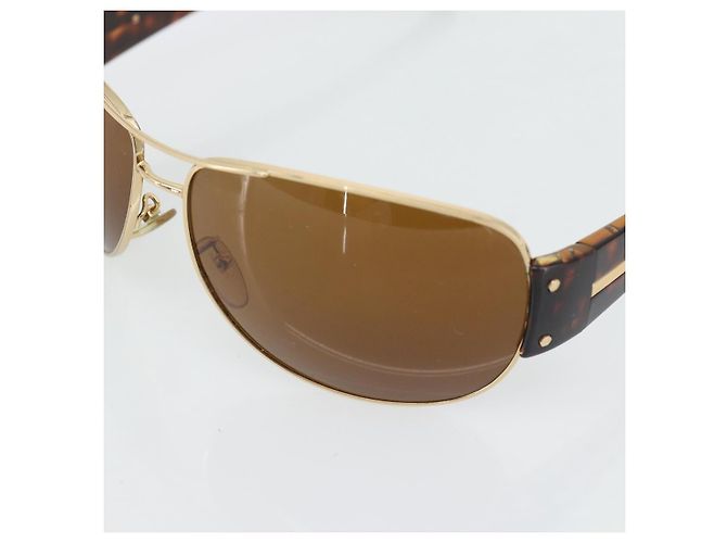 Gafas de sol PRADA estampado de carey plástico marrón oro Auth BA13220 Castaño Dorado - vista 8