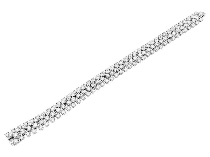 Bracciale Boucheron, "Angélique" rivière di diamanti, oro bianco. - vista 2