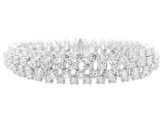 Bracciale Boucheron, "Angélique" rivière di diamanti, oro bianco. - vista 3